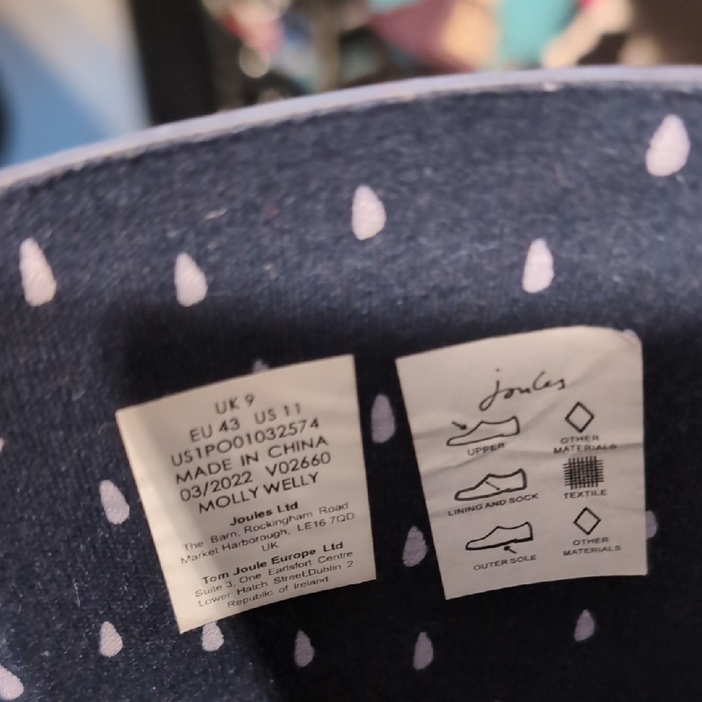 Joules Navy Boots with Vibrant Animal Designs - Picture 3 of 6